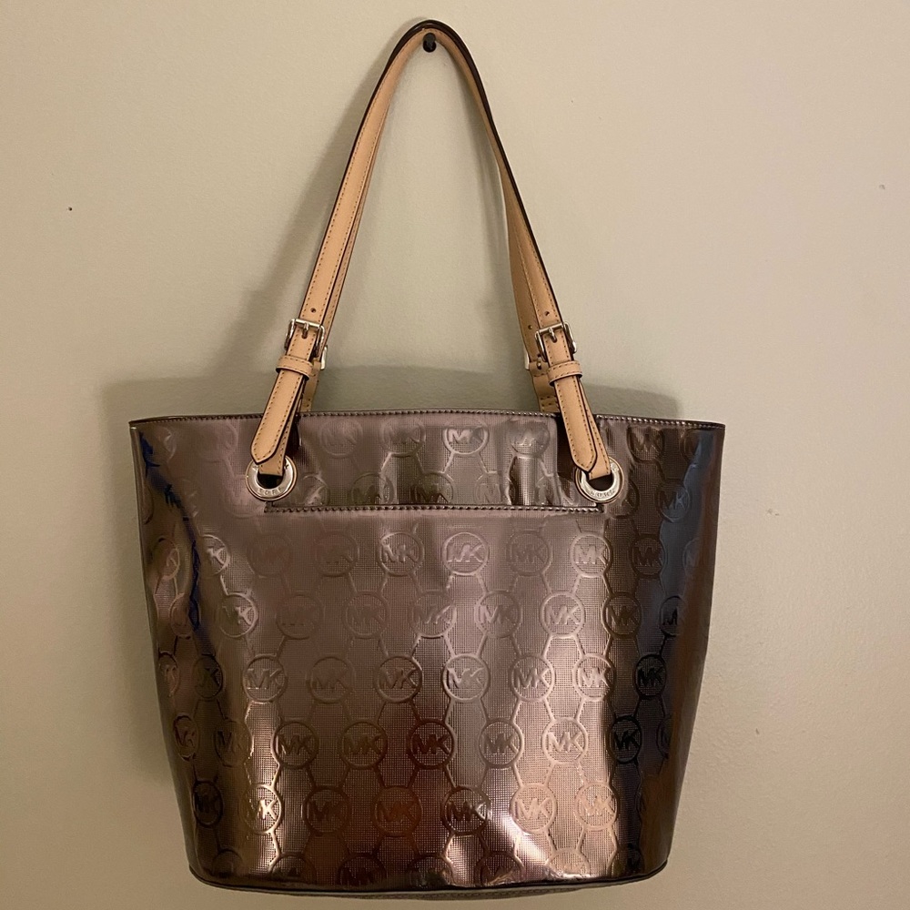 Michael Kors Metallic Gray Purse